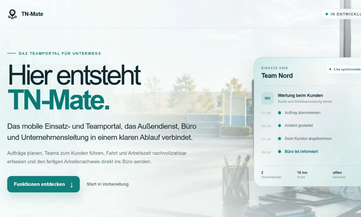 Aktueller Entwicklungsstand des TNMate-Portals